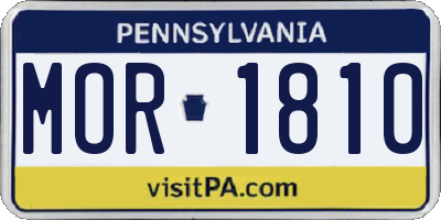 PA license plate MOR1810