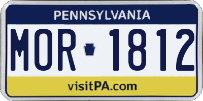 PA license plate MOR1812