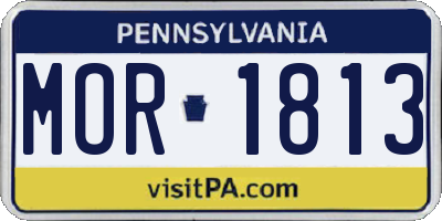 PA license plate MOR1813