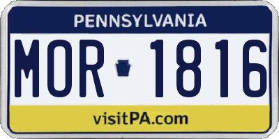 PA license plate MOR1816