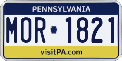 PA license plate MOR1821