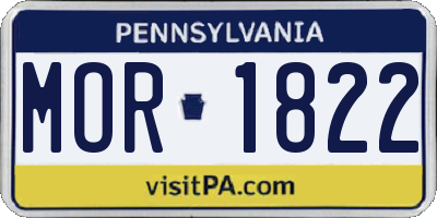 PA license plate MOR1822