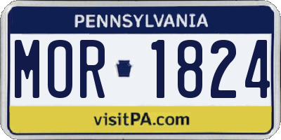 PA license plate MOR1824
