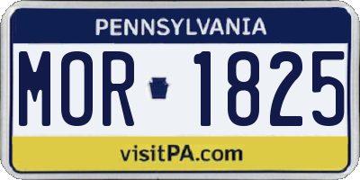 PA license plate MOR1825