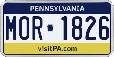 PA license plate MOR1826