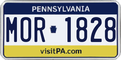 PA license plate MOR1828