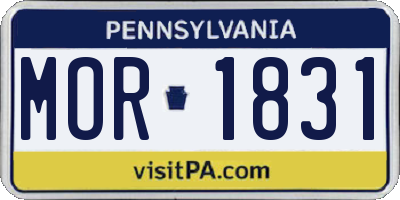 PA license plate MOR1831