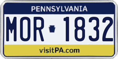 PA license plate MOR1832