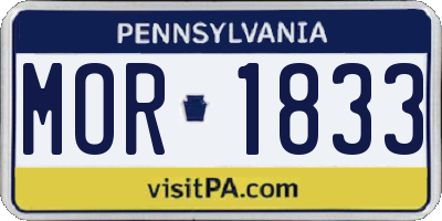 PA license plate MOR1833