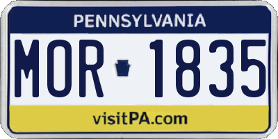 PA license plate MOR1835
