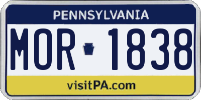 PA license plate MOR1838