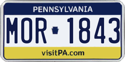 PA license plate MOR1843