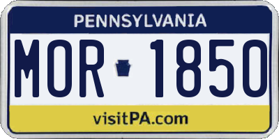 PA license plate MOR1850