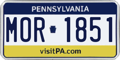 PA license plate MOR1851