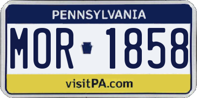 PA license plate MOR1858