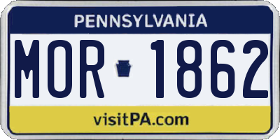 PA license plate MOR1862
