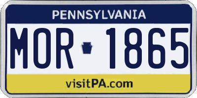 PA license plate MOR1865
