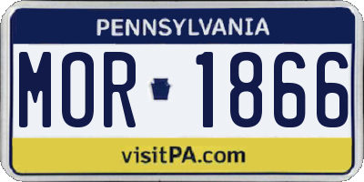 PA license plate MOR1866