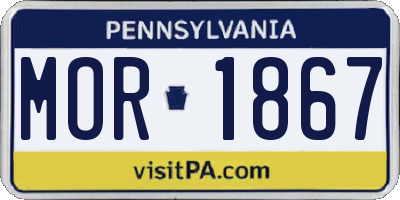 PA license plate MOR1867