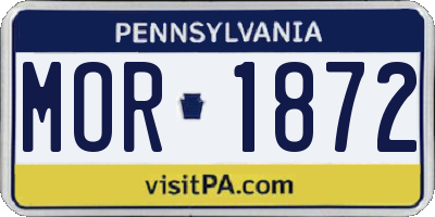 PA license plate MOR1872