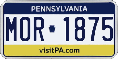 PA license plate MOR1875