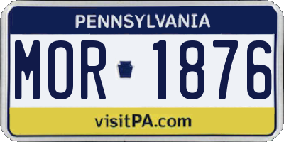 PA license plate MOR1876