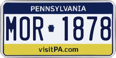 PA license plate MOR1878