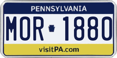 PA license plate MOR1880