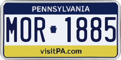 PA license plate MOR1885