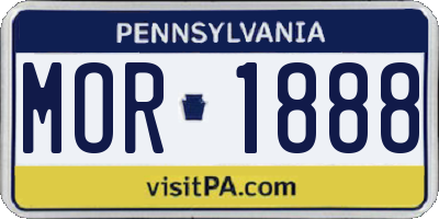 PA license plate MOR1888