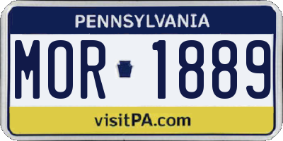 PA license plate MOR1889
