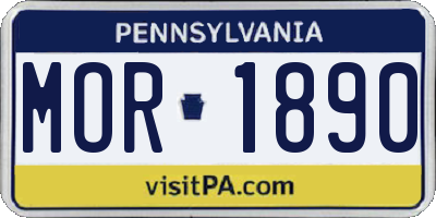 PA license plate MOR1890