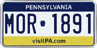 PA license plate MOR1891