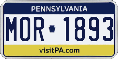 PA license plate MOR1893