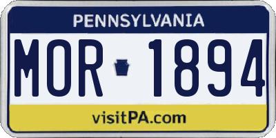 PA license plate MOR1894
