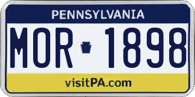 PA license plate MOR1898