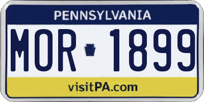 PA license plate MOR1899