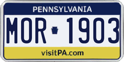 PA license plate MOR1903