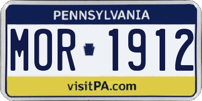 PA license plate MOR1912