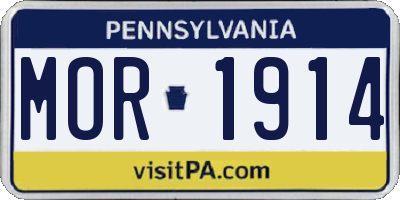 PA license plate MOR1914