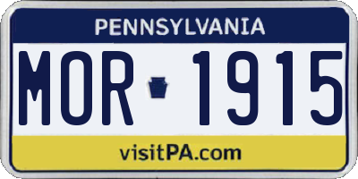 PA license plate MOR1915