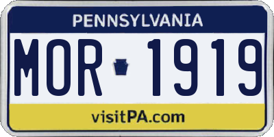 PA license plate MOR1919