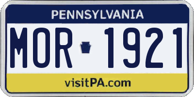 PA license plate MOR1921