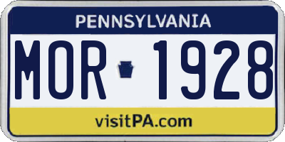 PA license plate MOR1928