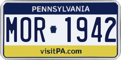PA license plate MOR1942