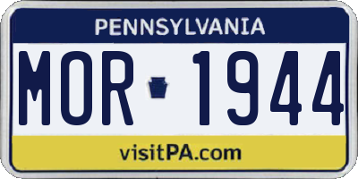 PA license plate MOR1944