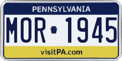 PA license plate MOR1945