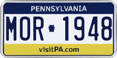 PA license plate MOR1948