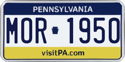 PA license plate MOR1950