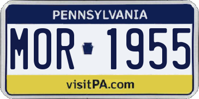 PA license plate MOR1955